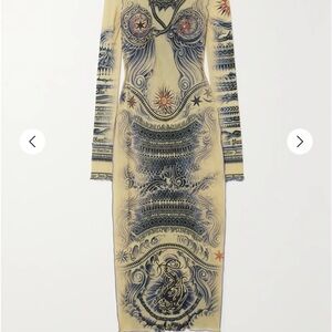 Etro Beige and Blue Long Sleeve Dress